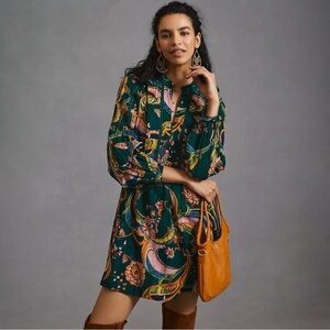 Anthropologie MP Dress – Green Floral Paisley Boho Cottagecore Fairycore festiva